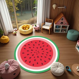 Wassermelonen-Teppich, niedlicher Kinderzimmerteppich, Obstteppich, Kinderspielteppich, Babyzimmerteppich, Babypartydekor