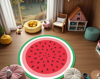 Watermelon Rug, Cute Nursery Rug, Fruit Mat, Kids Play Room Mat, Baby Room Carpet, Baby Shower Decor