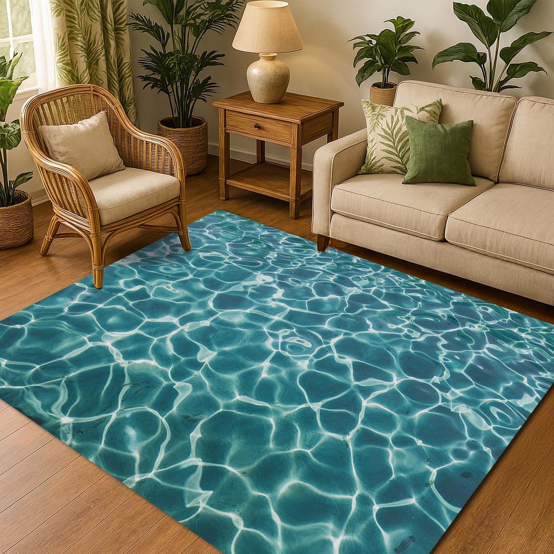 Aquatic Rug Ocean Water Surface Rug: Nautical Beach House Decor - Etsy
