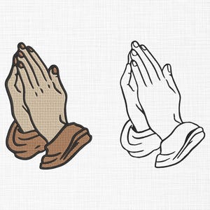 Praying Hands Embroidery Design Prayer Hands Embroidery Pray Jesus, Jesus Christian Cross ,Faith ,Jesus, Religious, 5 sizes Digital Download