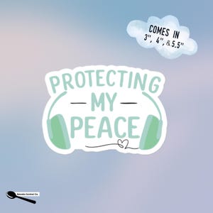 Pegatina "Auriculares que protegen mi paz" / Auriculares para necesidades sensoriales y orgullo por la neurodiversidad / Decoración para aliviar la sobreestimulación