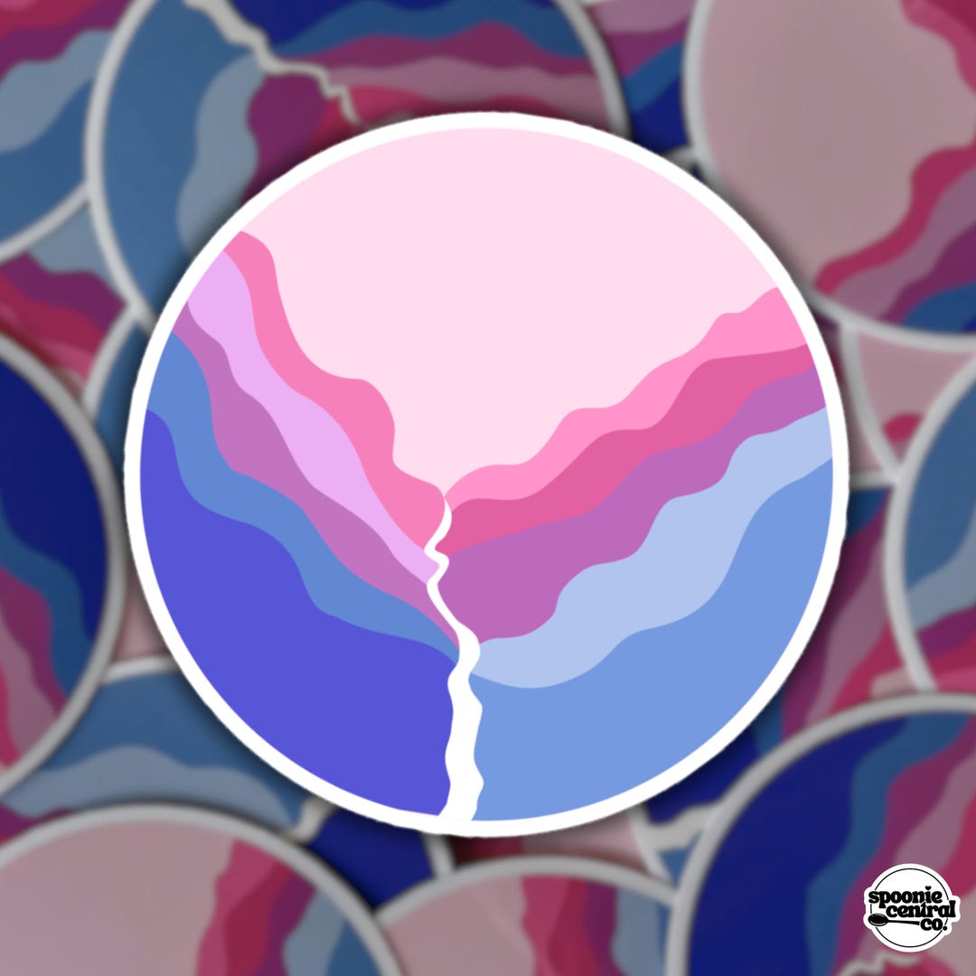 Bisexual Pride Flag Sticker: Subtle Mountain Design Vinyl Decal - Etsy UK
