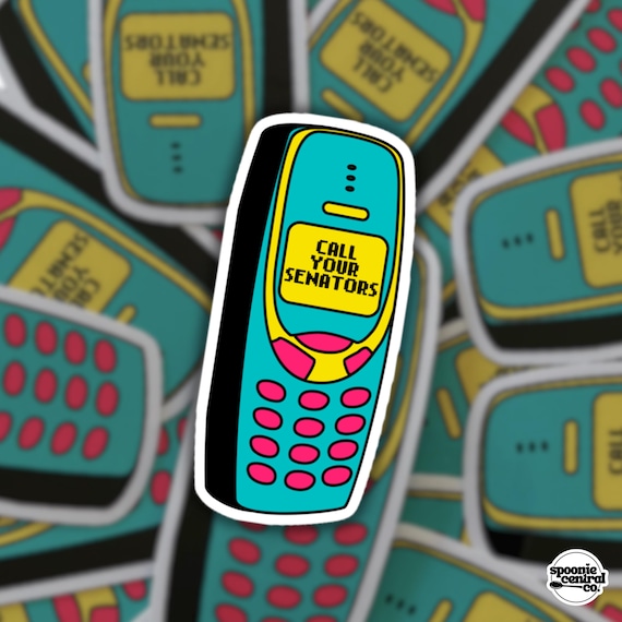 Call Your Senators Sticker: 2000s Cellphone Political Activism