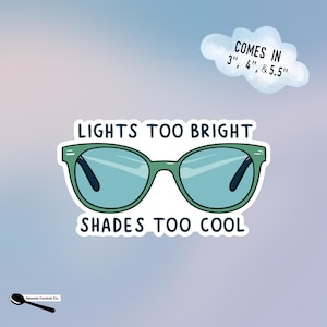 Pegatina de gafas de sol con luces demasiado brillantes para la sobreestimulación: alivio de la sobreestimulación, orgullo por la discapacidad, diseño de gafas de sol geniales para necesidades sensoriales