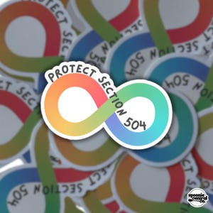 Rainbow Infinity Sign Sticker: Section 504 Neurodiversity Awareness Vinyl Decal