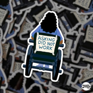 Disability Awareness Sticker: 504 Protest, Wheelchair User Design