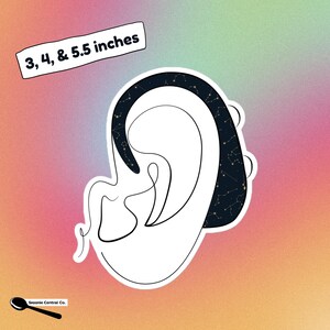 Gehoorapparaatsticker Line Art-sticker met gouden sterrenbeeldoorontwerp | Gehoorverlies Bewustzijnscadeau Laptop Waterflesdecoratie