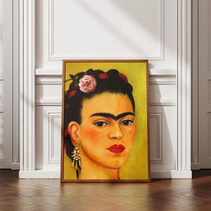 Maximalist Portrait of Frida Print Retro Feminine Wall Art Mexican Style Home Decor Gift Home & office decor Printable Download Colorful Art