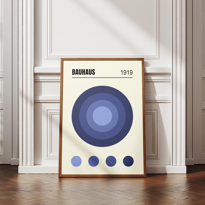 Bauhaus 1919 Poster | Blue Circles Geometric Print (digital Download ...