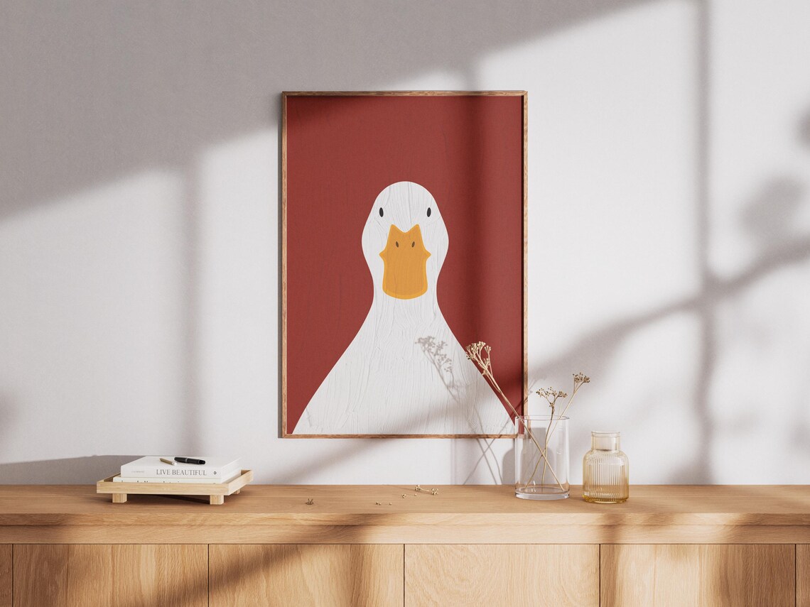 Funny Bathroom Wall Art Printable Retro Toilet Print Silly Goose Wall ...