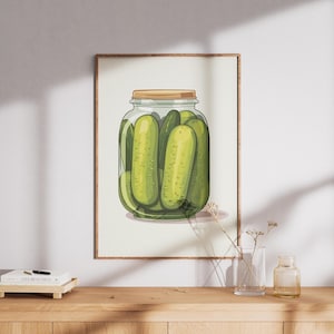 GECKELJAR, Spaß Retro Weinlese-lebensmittel-Hauptplakat, Wand-Kunst Wohnzimmer, Esszimmer, Hausdekor, Küchendekor, grün-weißer Druck