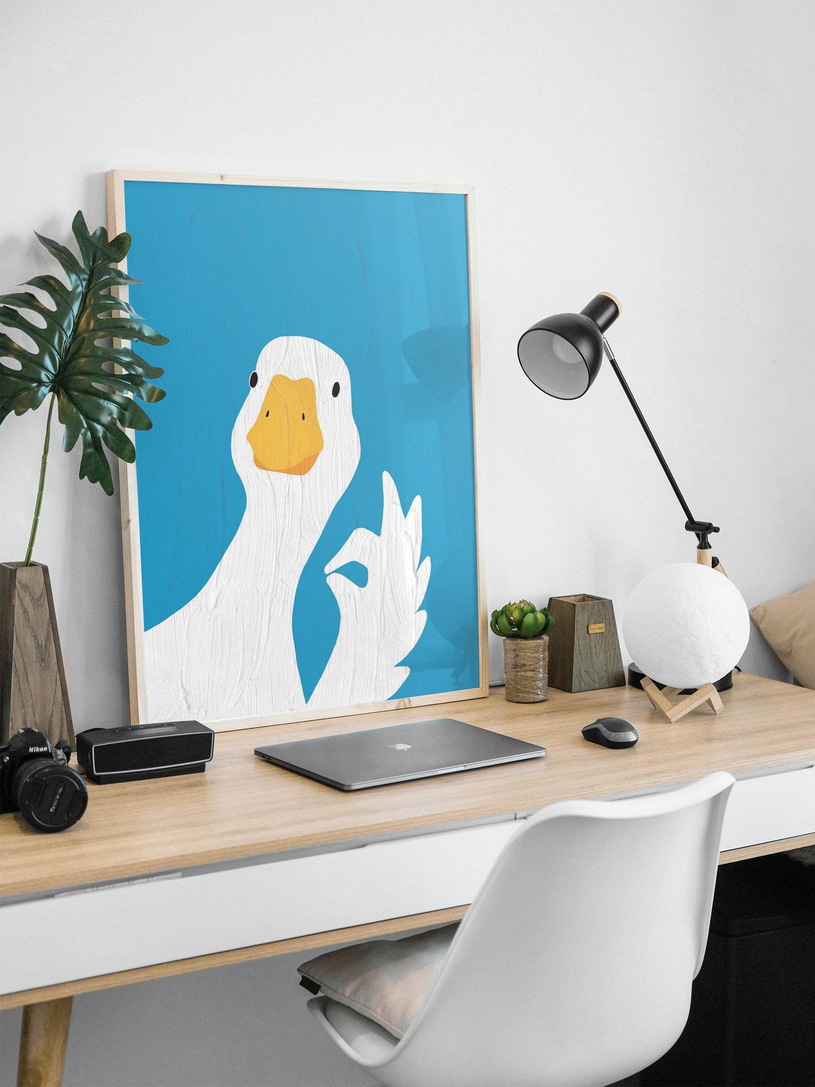 Funny Bathroom Wall Art Printable Retro Toilet Print Silly Goose Wall ...