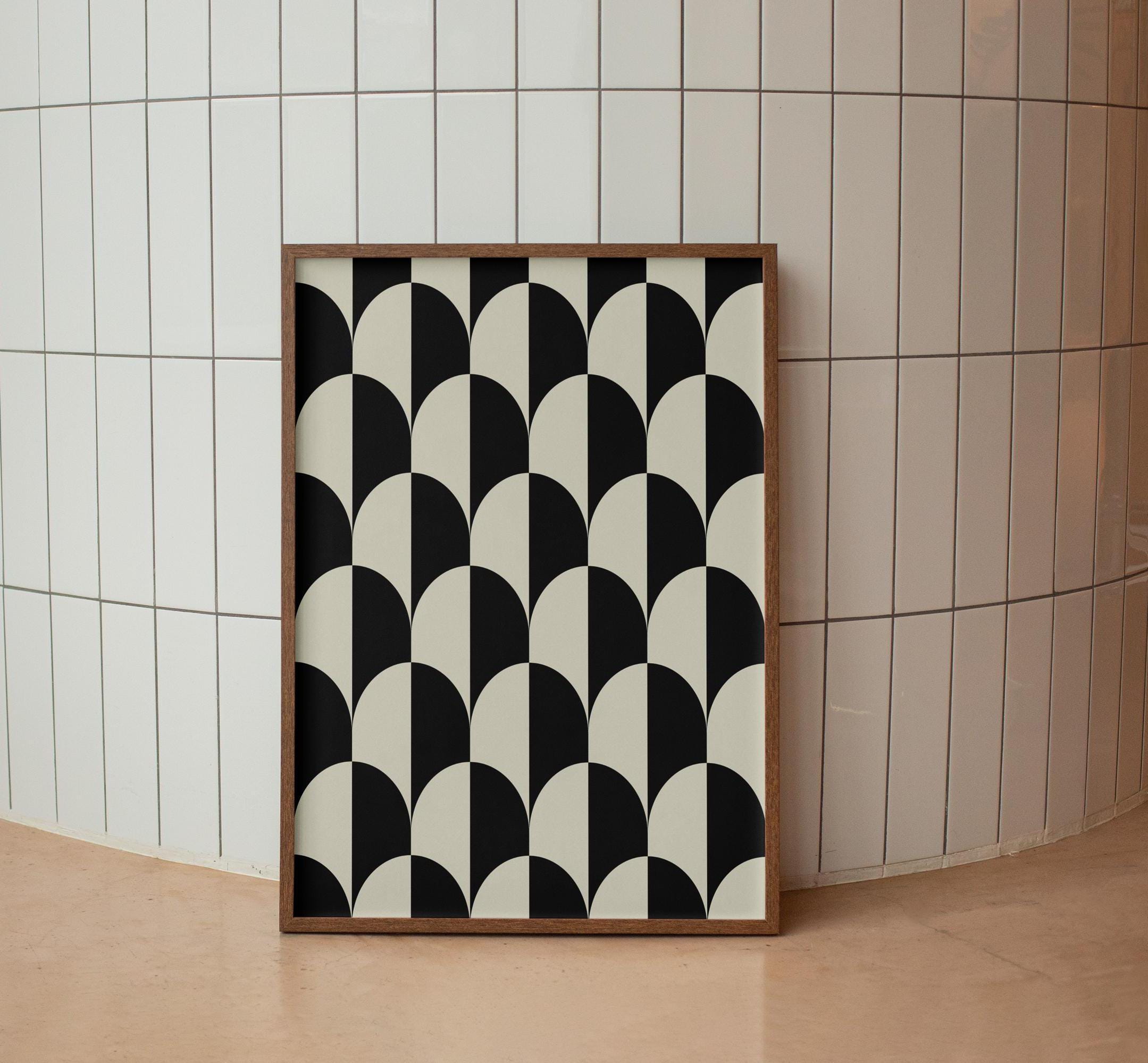 Bauhaus Art Print, Monochrome Geometric Pattern (instant Download) - Etsy