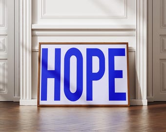 Hope Set of 2 Prints Typography Poster Trendy Christian Wall Art Retro Print Religious Wall Decor Gallery Wall Art Christian Gifts Dorm Room
