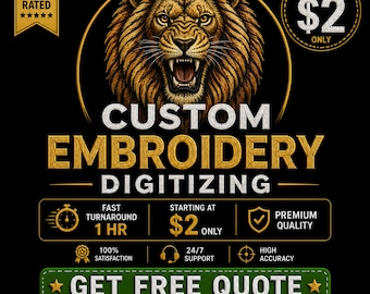 Serviço personalizado de digitalização de bordados, logotipo e imagem, com entrega rápida (DST, PES)