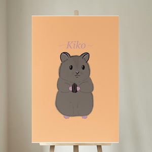Personalized Hamster Portrait: Custom Pet Illustration (Digital Download)