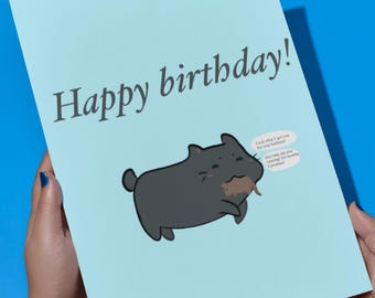 Funny Cat or Dog Birthday Card, Personalized Pet Lover Greeting (Digital Download)