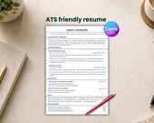 ATS Friendly Resume Template Canva, Modern CV, Minimalist Professional (Instant Download)
