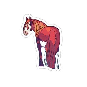 PINTO Draft  Equestrian Horse Vinyl Laptops STICKERS For Horse Lovers, Water Resistant Vinyl Matte Finish Horse Animal