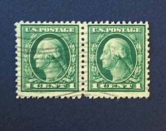 Sellos LP/2 1c del presidente George Washington; n.° 462, emitidos en 1916, cancelación ligera; F/NH NG