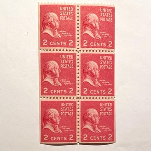 John Adams 2c Stamp Plate Block: 1939 US Presidential Issue, Scott #806b
