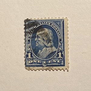 Selo raro de Benjamin Franklin de 1894, 1 centavo; selo raro de autor e político; item colecionável usado de 131 anos; Scott nº 247; FNH, NG