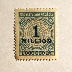 1923 German Empire 1 Million Mark Stamp: Mint NH, Og, Gem