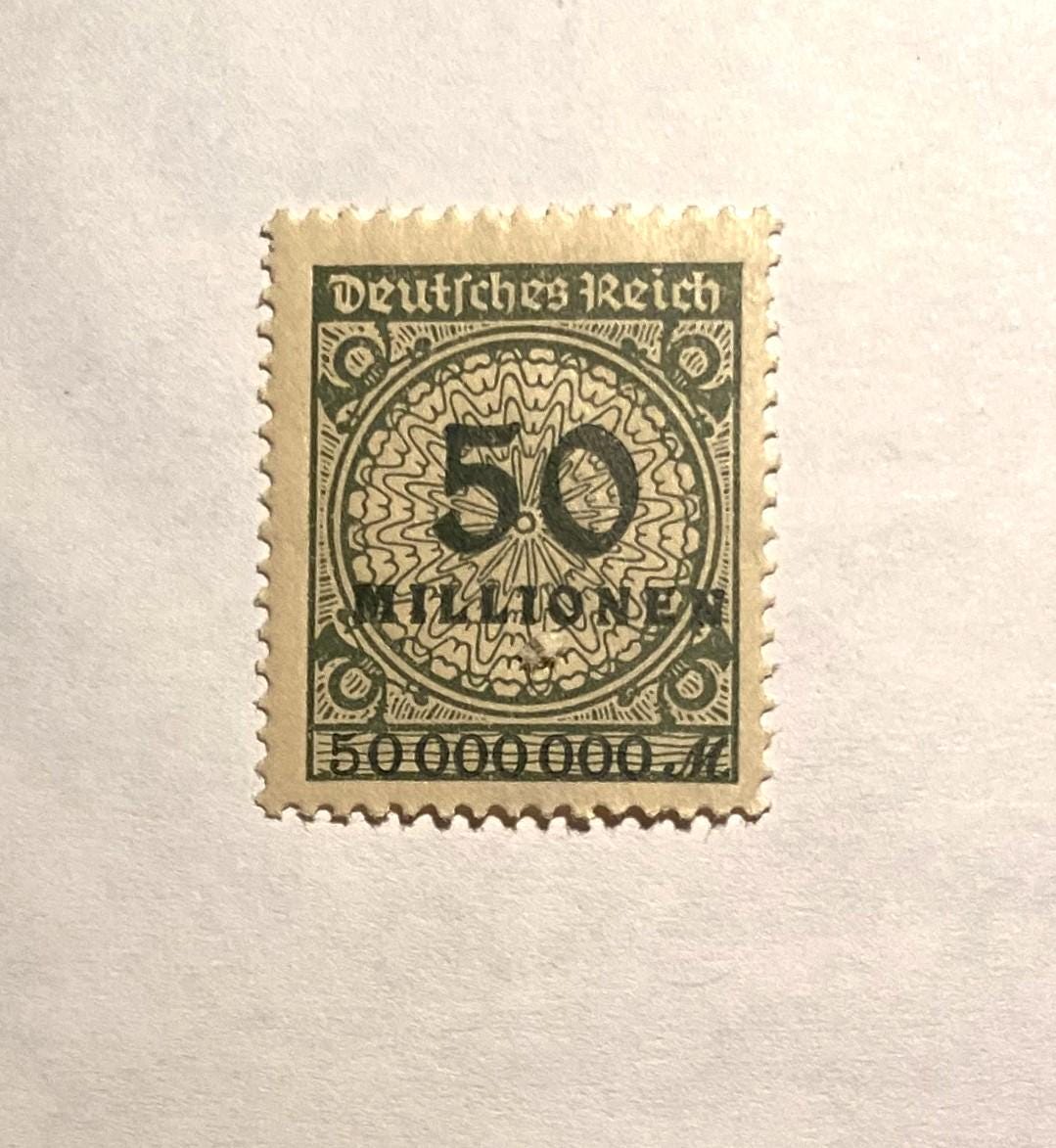 1923年ドイツ5000万マルクハイパーインフレ切手 - 新品同様 - Etsy 日本
