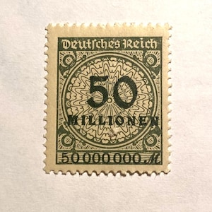 Rare 1923 Germany 50 Million Mark Hyperinflation Stamp - Mint Condition