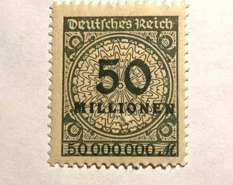 1923年ドイツ5000万マルクハイパーインフレ切手 - 新品同様 - Etsy 日本