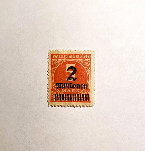 1923年ドイツのハイパーインフレ切手：200万マルク、500万平方メートル