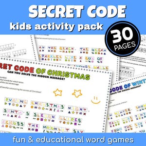 Geheimcode Wort Spiel PDF - Printable Aktivitäten Paket für Kinder (30 Seiten)