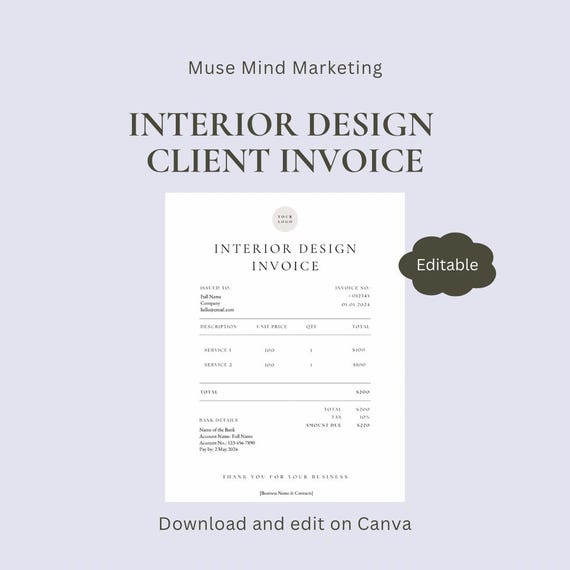Interior Design Invoice