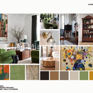 Tablero de estado de ánimo para diseño de interiores: plantillas para diseñadores de interiores: plantillas para diseño de interiores