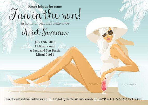 Pool Party Bridal Shower Invitation Design and Thank you card- Bachelorette / Girls Weekend / Pool Weekend / Lingerie Shower Il_570xn