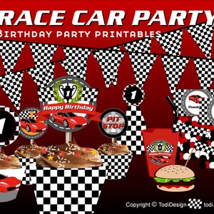 Race Car Birthday Party Printables INSTANT DOWNLOAD - Etsy