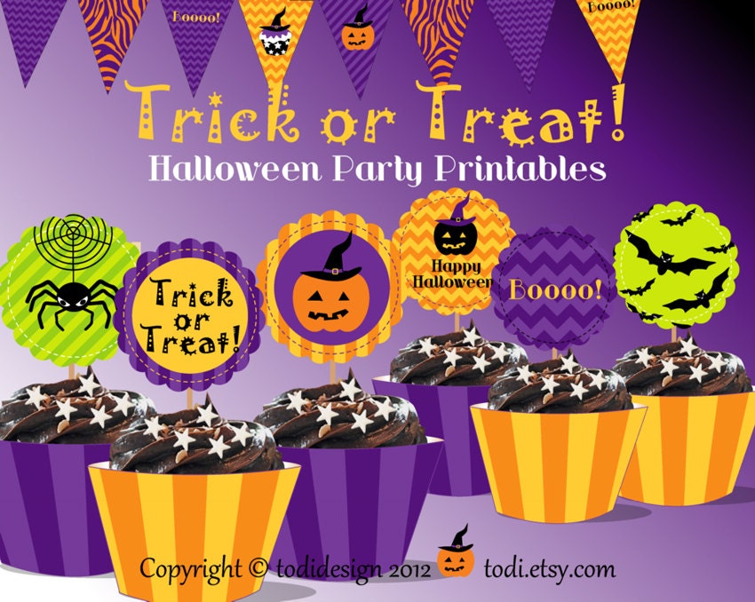 HALLOWEEN Party Printables Trick or Treat Halloween Theme - Etsy