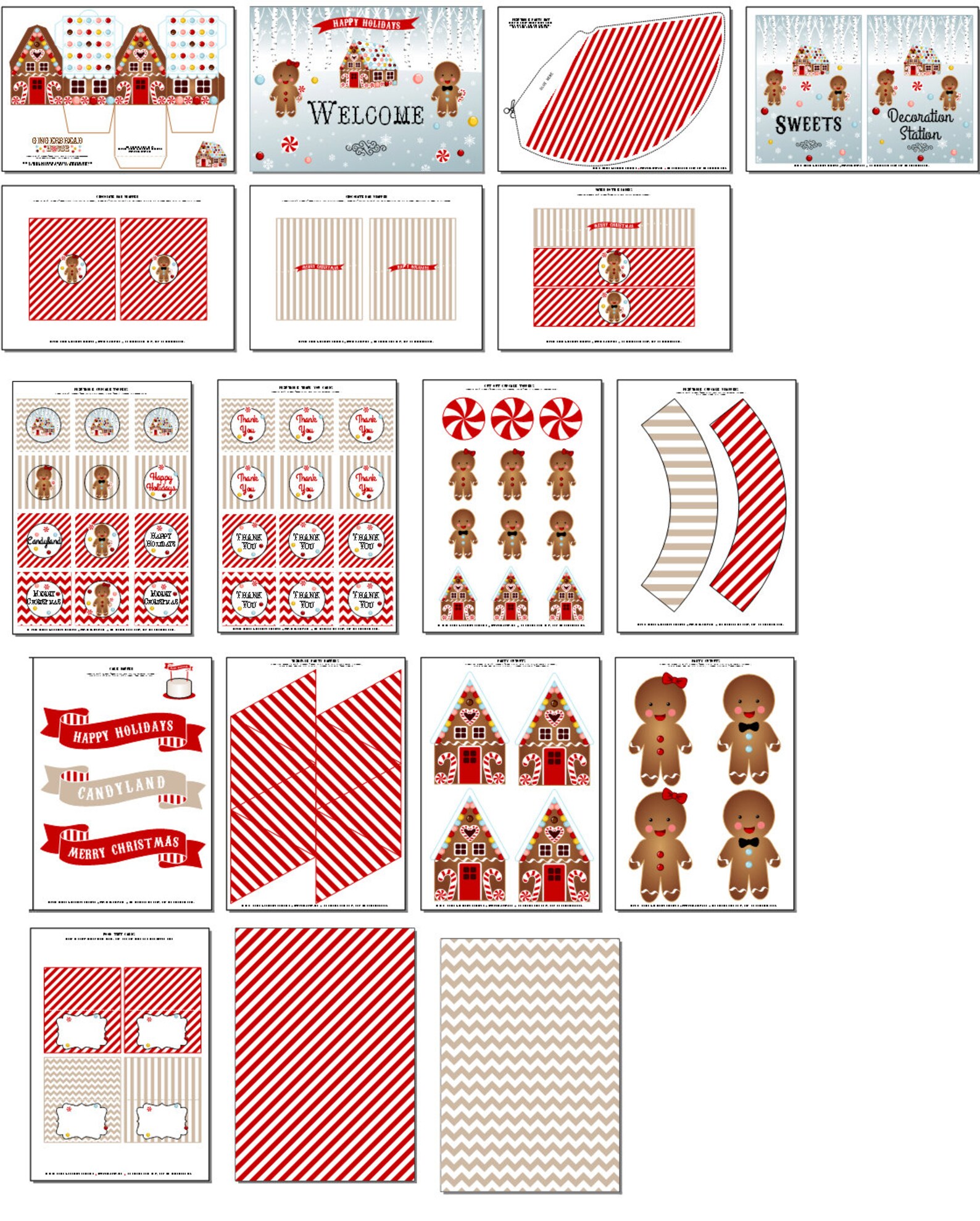 Gingerbread House Decorating Party Printables INSTANT Etsy