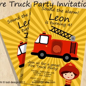 Fire Truck Birthday Party Printables&amp; Invitation Design - Etsy