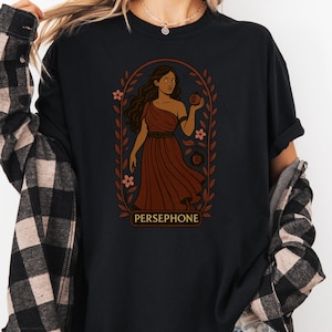 コンフォートカラーシャツ ペルセポネ ギリシャの女神 冥界の女王 アールヌーボーシャツ ギリシャ神話Tシャツ 神聖な女性 神話の服