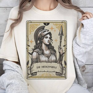 Camisa de color cómodo, diosa Atenea antigua, mitología griega, Hierofante, carta del Tarot, camisa para amantes, diosa griega, mitología, Atenea, regalo, Dios