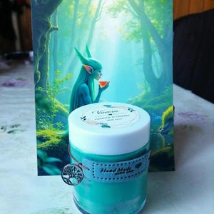 Collezione "Forest-elf" turchese - candela "fascino del trifoglio"