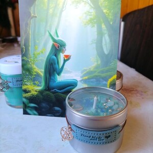 Collezione "Forest-elf" turchese - candela "cuore amuleto"