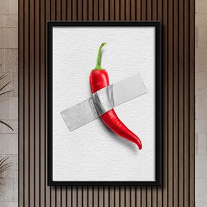 Chilli On Wall (digitaal bestand voor afdrukken) - poster / kunst / muurposter