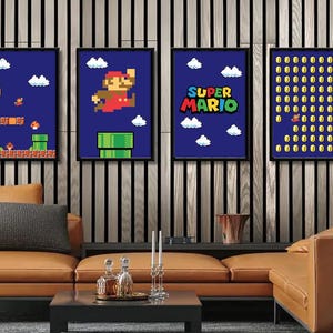 Super Mario Game(4 Designs) - Digital for Prints / Illustration Art / Wall Poster / Wall Decor Poster
