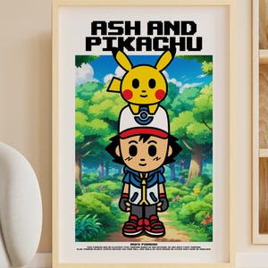Ash & Pikachu (Digital for Prints) Poster / Illustration Art / Wall Poster / Wall Decor Poster