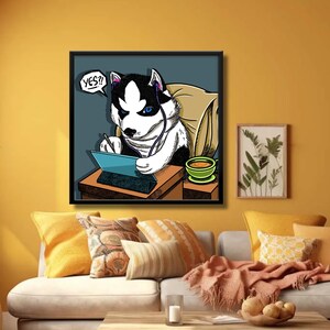 Husky Yes? (Digital for Prints) Poster / Illustration Art / Wall Poster / Wall Decor Poster