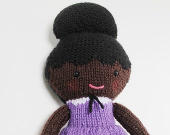 Violet Doll Knitting Pattern with Dress | Toy Rag Doll Pattern | Plush doll pattern | Waldorf doll | PDF Instant Download