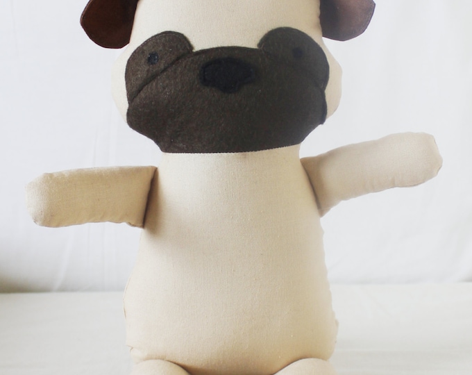 Pug Dog Sewing Pattern Puppy Softie Plush Toy Cloth Doll Etsy