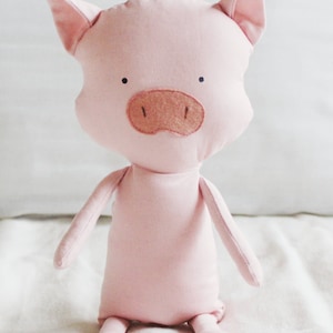 Pig Sewing Pattern Piglet Softie Plush Toy Cloth Doll Pattern PDF
